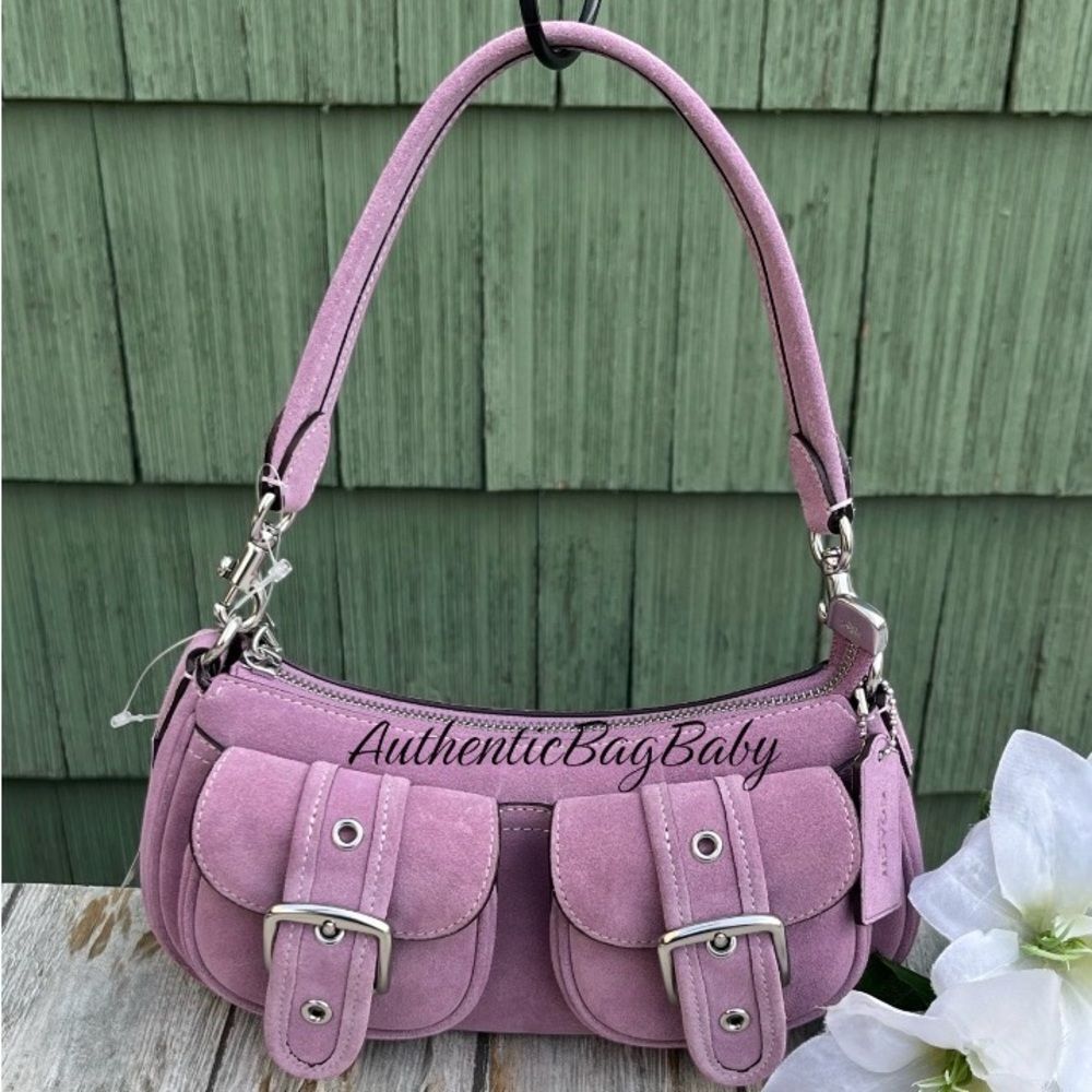 Coach Ashton Shoulder Bag In Lavender Suede Crossbody Purse